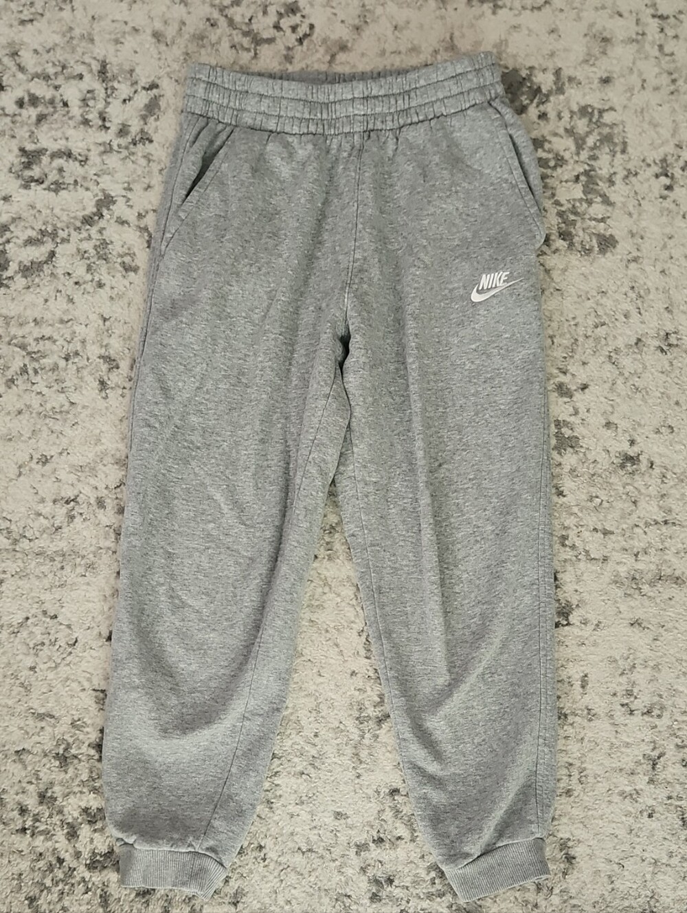 Nike Kids Gray Heather Joggers with White Logo